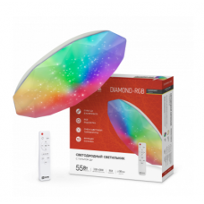 Светильник потолочный  светодиодный COMFORT DIAMOND-RGB 55Вт 3000-6500к 385х75 с пультом