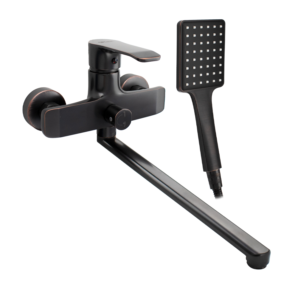 Смеситель для ванны, длинный нос, под состаренную медь (5770)