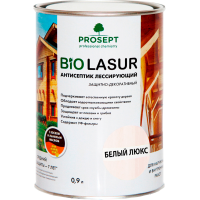 Лак- Антисептик лессирующий защитно-декоративный Белый Люкс PROSEPT BIO LAZUR 0.9л (032-09)