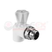ППР Кран радиаторный угловой 25х1/2" белый