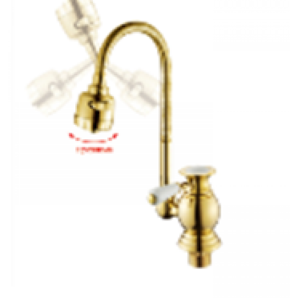 Смеситель для кухни POTATO силумин гибкий излив золото P5817-4