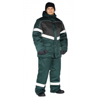 Костюм ВЕКТОР (куртка+п/комбенез) т.зеленый/черный р.60-62 рост 170-176 (КОС808-003) АКЦИЯ 20%