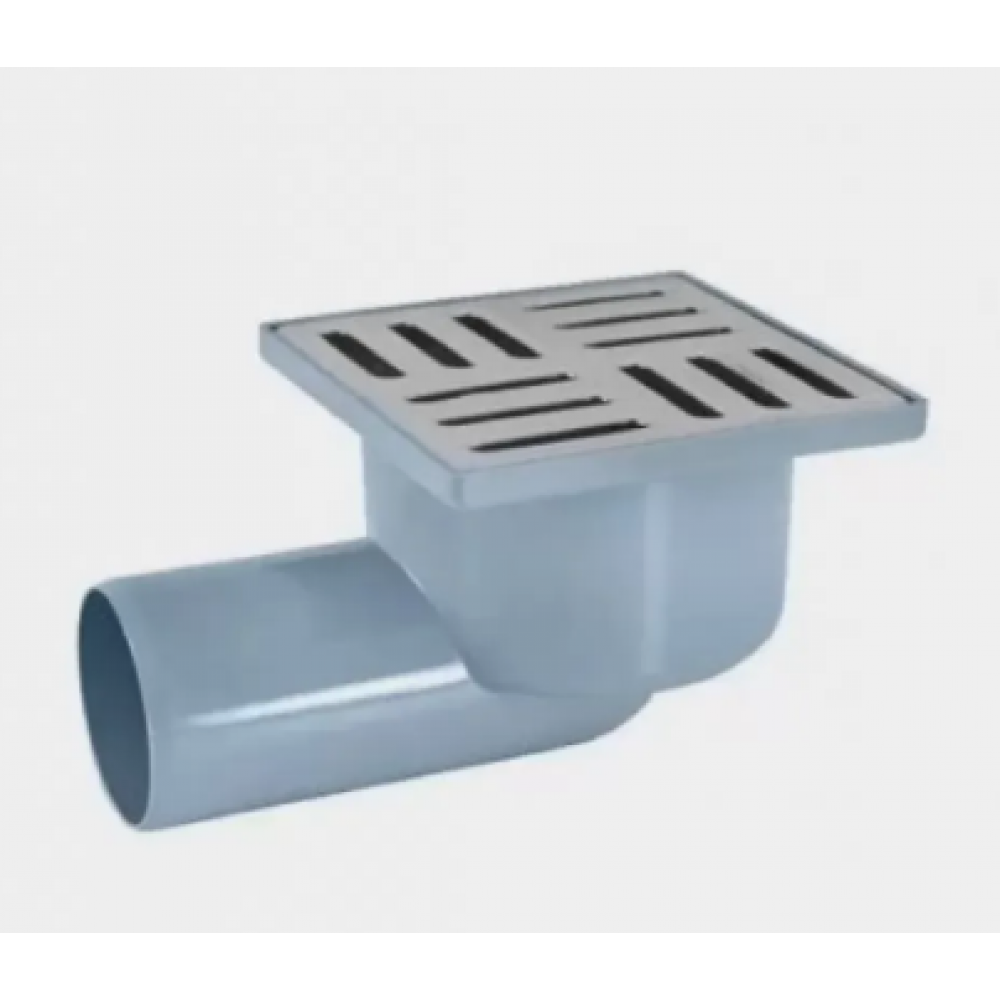Трап  50мм 100х100 мм горизонтальный корпус пластик решетка металл регулируемый Zeissler АКЦИЯ Трап  50мм 100х100 мм горизонтальный корпус пластик решетка металл регулируемый Zeissler АКЦИЯ
