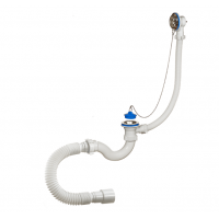 Сифон для ванны регулируемый с переливом и гибкой трубой 1 1/2 х 40 (А-40089)