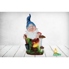 Фигура садовая Гном Колпачек синий 75*45 см 