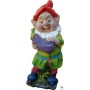 Фигура гипсовая садовая Гном с баклажаном средний ПГФ0003 