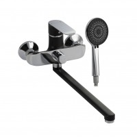 Смеситель для ванны с дивертором, длинный нос, шаровый, с черной эмалью 5570