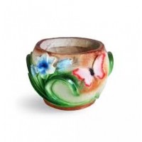 Фигура гипсовая садовая Кашпо бабочка с лилиями