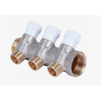 Коллектор резьбовой с вентилями FМ 3/4x3/4x1/2x3 (04477)