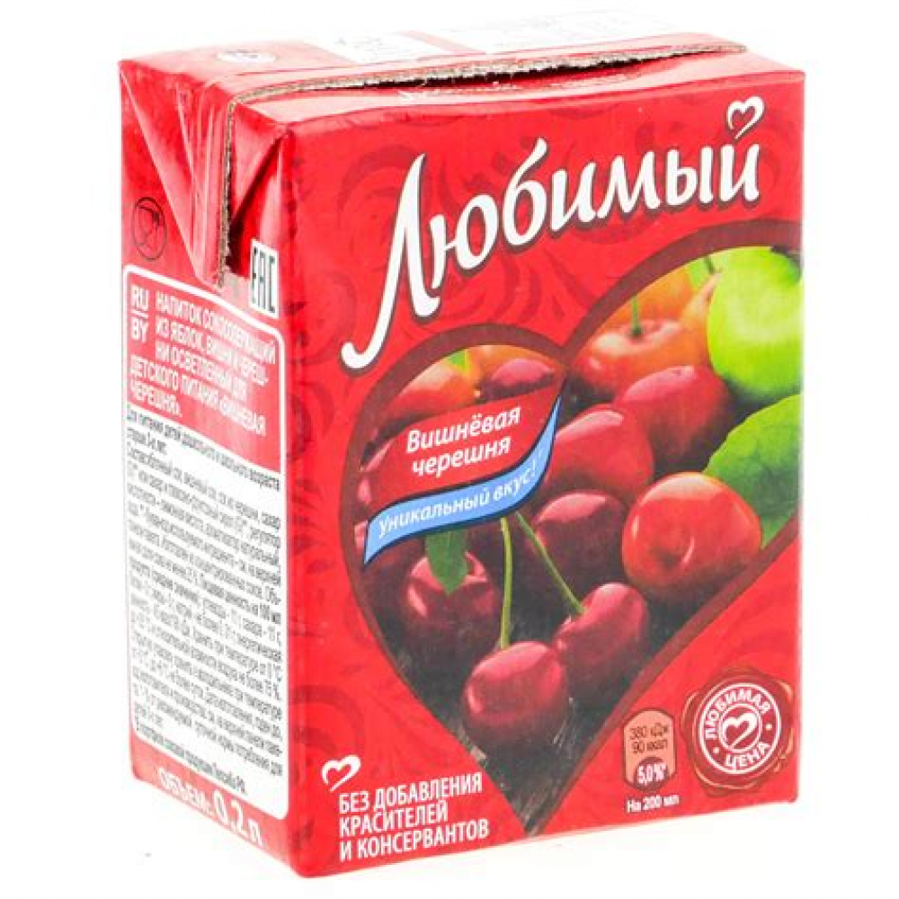 Сок Любимый ВишняЧерешня ПЭТ 0,3л