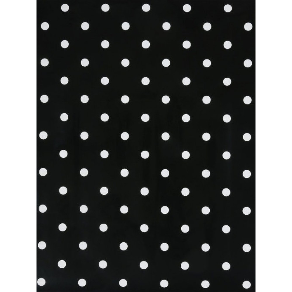Пленка самоклеющаяся 45смх2м белый горох на черном 12597 ХХХ