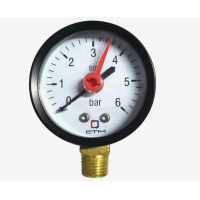 Манометр 50/ 6 bar х 1/4"MНR с радиальным подключением 02780