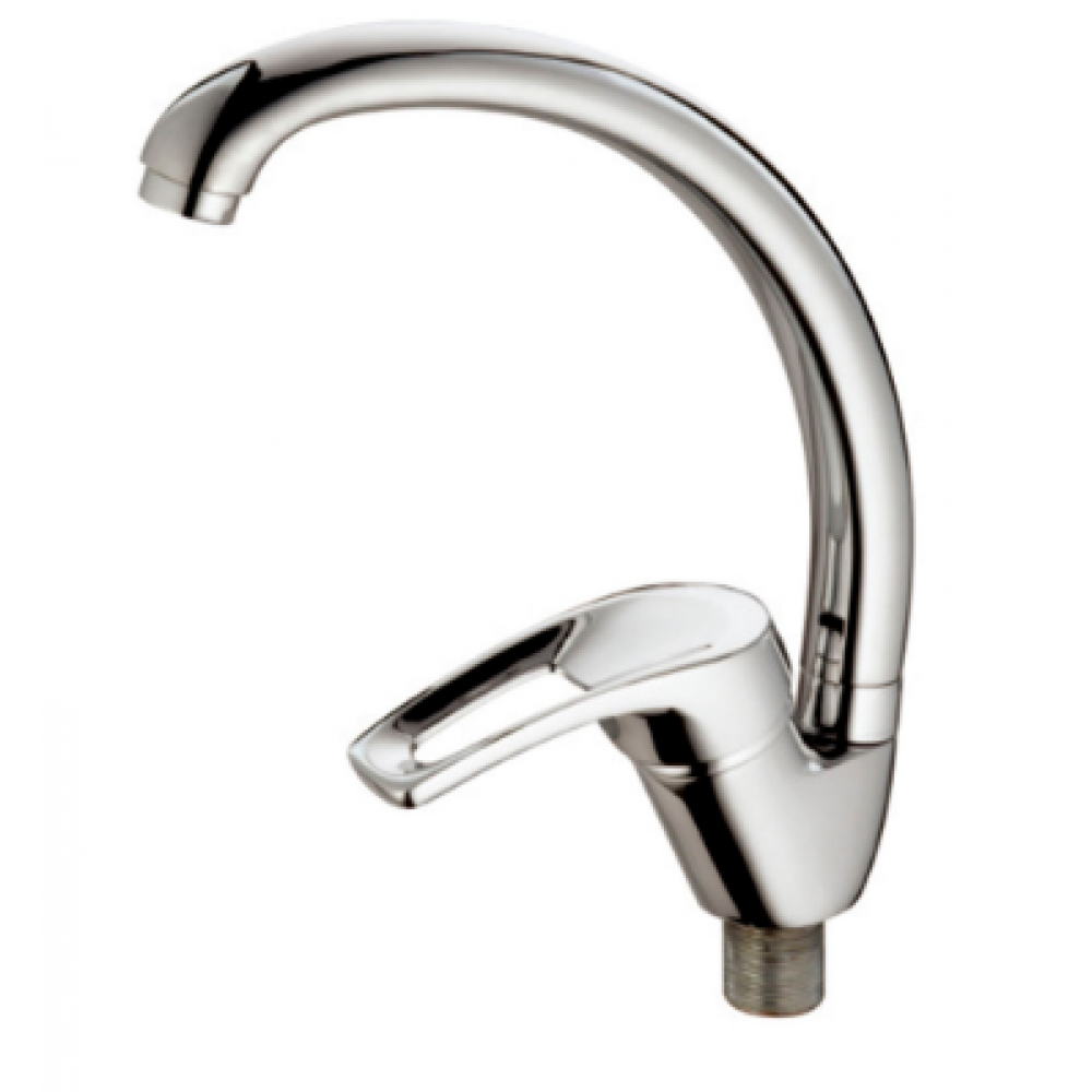 Смеситель для кухни с гибким гусаком белый 35мм РМС SL137W-016F