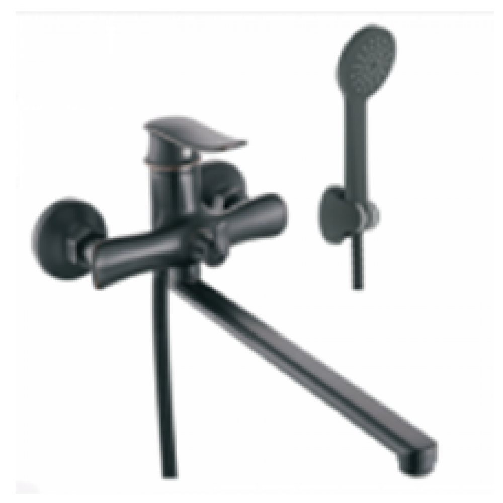 Смеситель для ванны с  длинным изливом P22139HG Чёрная бронза)