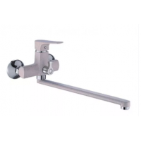 Смеситель для ванны POTATO силумин длинный излив светло-серый P22222-17