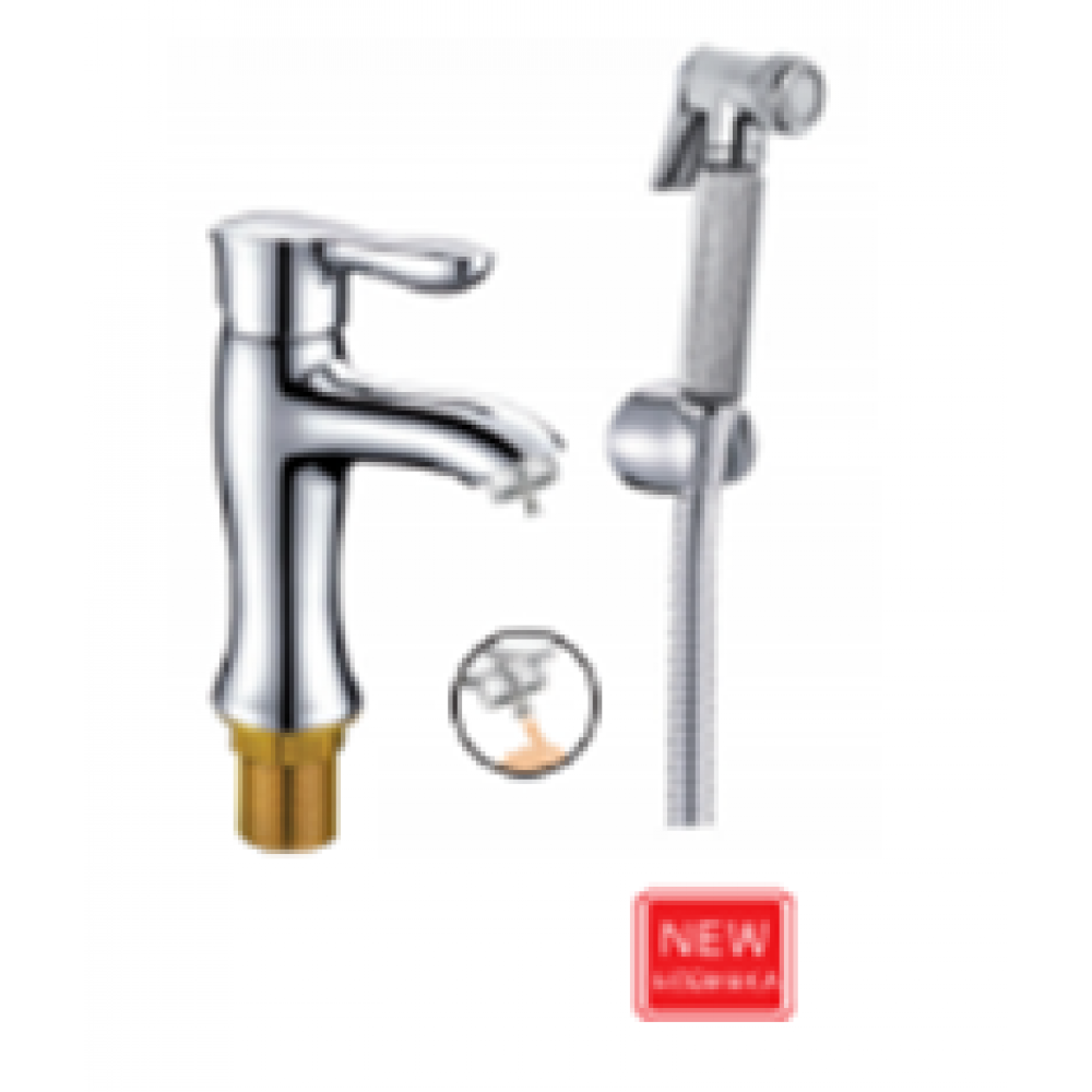 Смеситель для умывальника с гигиенической лейкой P1211N 