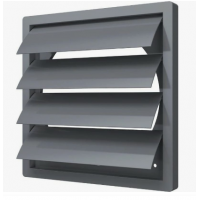 Решетка пластиковая 150*150 серая, с фланцем D125, самозакрывающаяся (1515К12,5Ф)