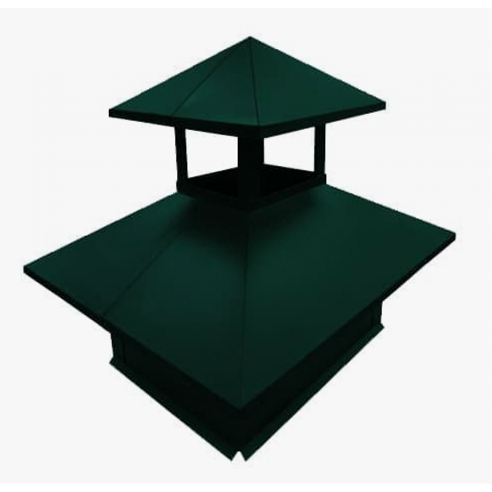 Дымник 51*51 4-х скат. зел (6005) ХХХ