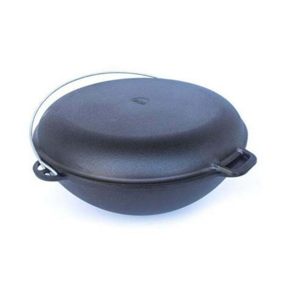 Казан 4л чугунный с круглым дном с крышкой Казан 4л чугунный с круглым дном с крышкой