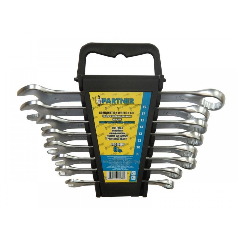 Набор ключей  8шт 8-19 комбинированных PARTNER 3008MP-PA (СД Х)