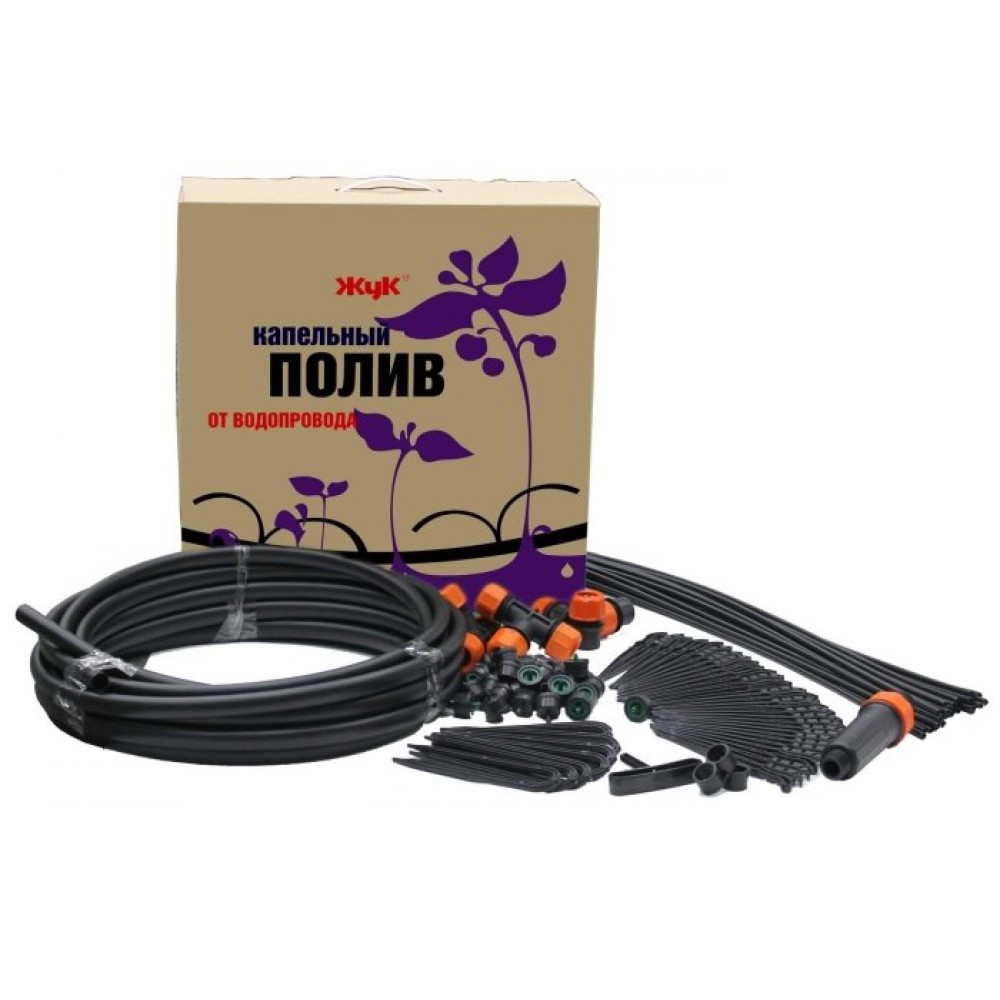 Капельный полив "ЖУК" на 60 растений от водопровода Капельный полив "ЖУК" на 60 растений от водопровода