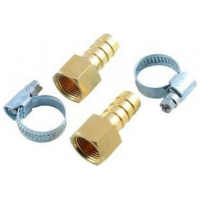 Штуцер 3/8" 06 мм елочка 2шт + хомуты MH06/04-RF 