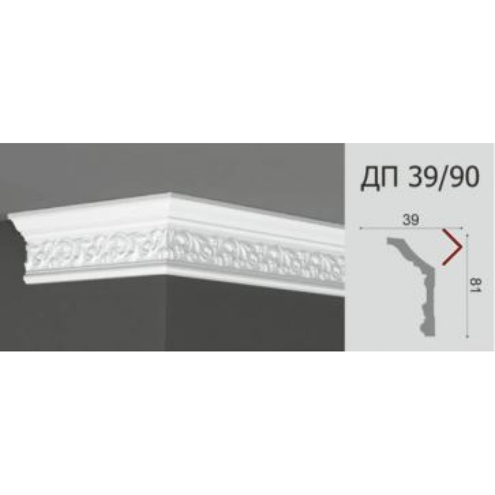 Плинтус потолочный ДП 39 (81*39мм) ХХХ