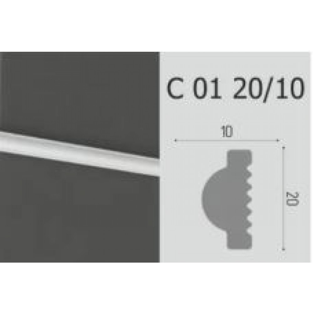 Плинтус потолочный молдинг  С 01 (20*10 мм) 