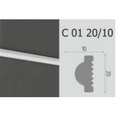 Плинтус потолочный молдинг  С 01 (20*10 мм) 