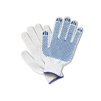 Перчатки трикотажные с ПВХ точкой белые Люкс (10класс/5ниток) П1/23