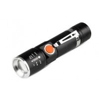 Фонарик метал.+аккумулятор+зарядка от USB+ZOOM+3 режима MX-616-USB