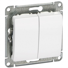 Выключатель 1кл. лестничный скрытой установки без рамки/лапок белый Эра 12-1103-01