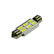 Лампа авто светодиодная 12V C5W (SV8.5) 39мм 6LED SMD-1210 красная (1474)