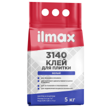 Клей для плитки морозостойкий ILMAX 3140 (для влажных помещ., белый) мешок  5кг