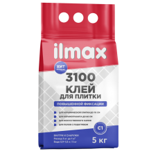 Клей для плитки повышенной фиксации ILMAX 3100 (для теплых полов) мешок  5кг 20м/пал